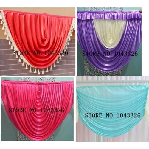 1pc 1m width ice silk Wedding party event table stairs skirt swag / gate wall canopy Drapery backdrop swags