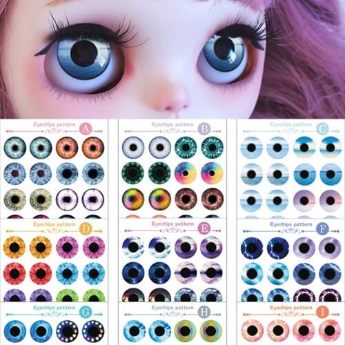 10 Pair Blyth Doll Eye Chips Pattern Paper Pattern for 1/6 ICY Blyth Doll Eyes