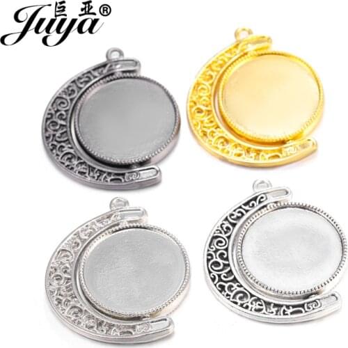 2pcs 30mm Double-sided Rotatable Cabochon Pendant Trays For Necklace Bracelet DIY Jewelry Making Handmade Accessories Hot Sale