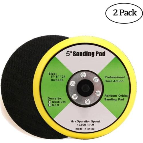 2PCS 5 Inch 12000rpm Dual Action Random Orbital Sanding Pad Plate with 6 Holes for Pneumatic Sanders Disc Air Polishers