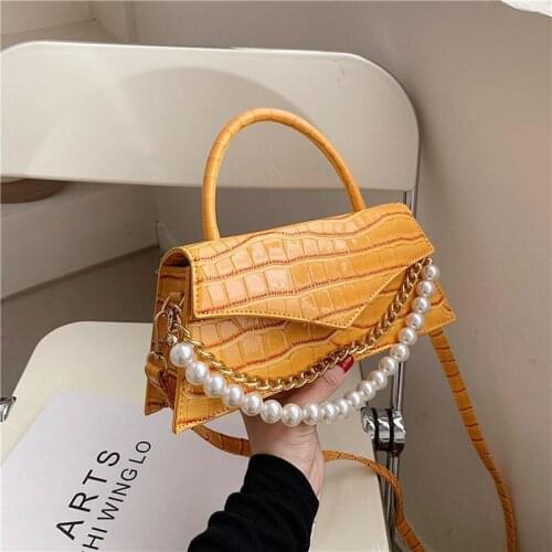 2021 Fashion Trendy Women Handbag Alligator Pattern Small Chain Crossbody Bag Flap PU Leather Ladies Messenger Bags Bolsa