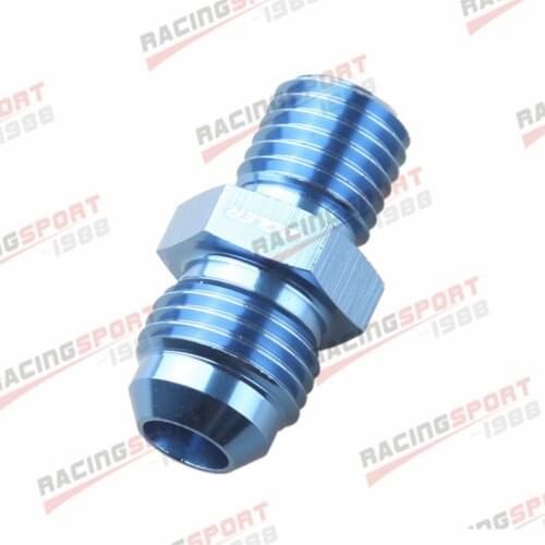 6AN -6AN AN6 AN-6 Male Flare To M12 x 1.5 (mm) Metric Straight Fitting Blue