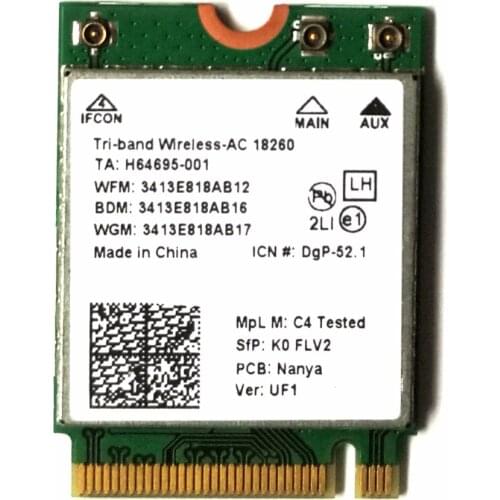 Wireless-AC 18260 802.11ac 1200Mbps Mini PCi Express M2 NGFF WiFi Adapter + Bluetooth 4.2 for Intel 18260NGW Windows 7/8.1/10