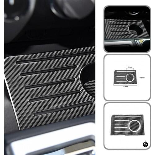 Shiny Surface 2Pcs Universal Carbon Fiber Central Control Storage Box Slot Mat Colorfast Panel Trim Sticker Protective
