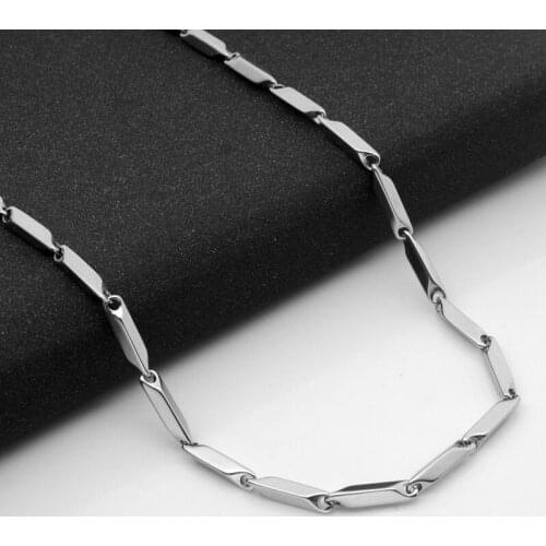 Wholesale Jewelry -- 50/60/70 cm x 3 mm Titanium steel White Stick Chain Necklaces for Men Fashion Jewlery Hip Hop