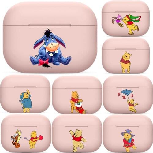 Disney Pooh Bear For Airpods pro case Protective Bluetooth Wireless Earphone Cover For Air Pods airpod case air pod cases Pink