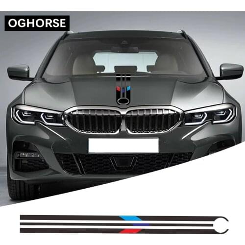 For BMW F20 F22 F30 F32 F10 G30 G20 E60 E46 E90 Z4 X3 X4 X5 X6 Car Hood Bonnet Racing Stripes Line Decal Engine Cover Sticker