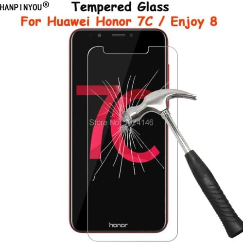 For Huawei Honor 7C / Enjoy 8 5.99" Clear Tempered Glass Screen Protector Ultra Thin Explosion-proof Protective Film + Clean Kit