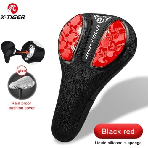 X-TIGER Bike Saddle Breathable Cushion Cover Bicycle Saddle 3D Liquid Silicon Gels Bike Saddle Cover Shockproof Bicycle Saddle