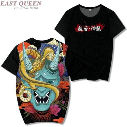 Japanese T Shirt Hiphop Top 2019 Summer Print Harajuku Rock T-Shirt Loose Casual Asian Male Japanese Streetwear Shirt KK2868