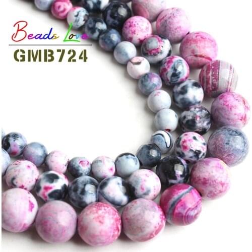 Natural Stone Red Flame Agates Round Loose Beads For Jewelry Making DIY Bead Bracelet Necklace Jewellery Size 6 8 10mm 15 inch