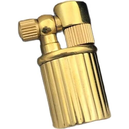 Mini Brass Cylindrical Gasoline Lighter Sealed Windproof Retro Collection