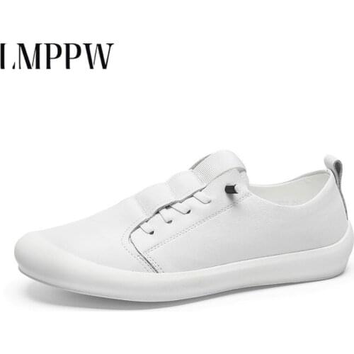 Genuine Leather Men Loafers Moccasins Mans White Shoes Italian Men Casual Shoes Slip On Mens Flats Driving Shoes Sneakers 2.5a
