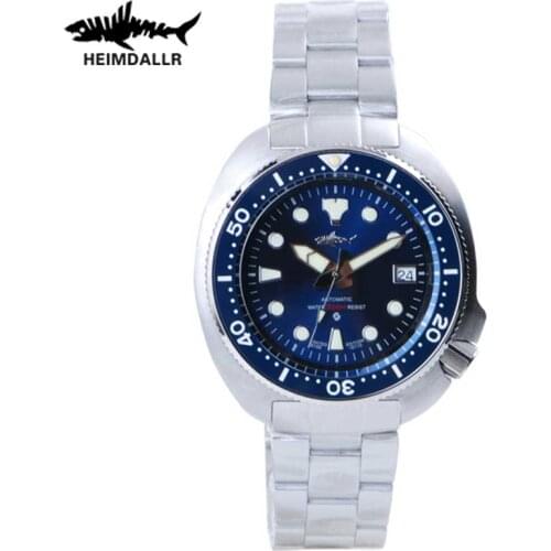 Heimdall Mens Abalone Retro Mechanical Watch Sapphire Ceramic NH35A Automatic Watch 200M Blue Bezel Waterproof Mechanical Watch