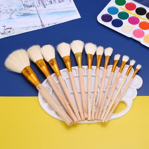 10Pcs Brushes Set for Art Painting Oil Acrylic Watercolor Drawing Craft DIY Kid Paint Brushes Art Supplies Office School