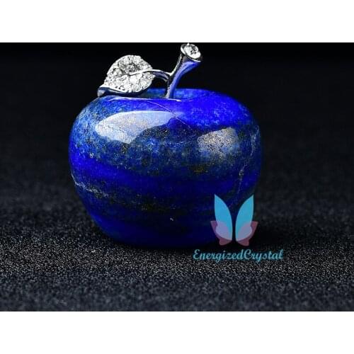 Natural Healing Crystal Blue Lapis Figurine Fruit Sculpture Home Ornament