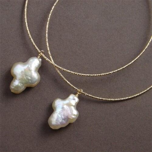 Natural Baroque Pearl Earrings Fine Hoop Earrings Handmade Gold Filled Jewelry Brincos Vintage Pendientes Oorbellen Boho Earring