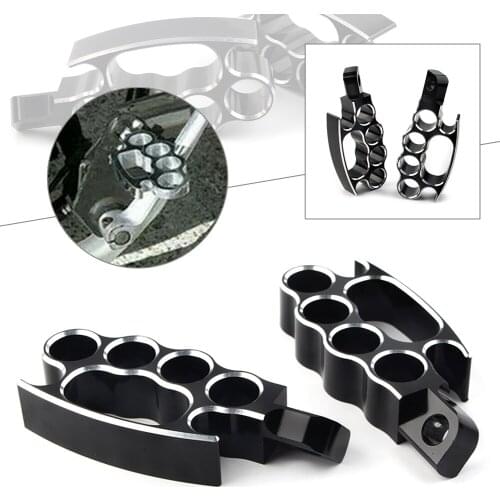 Knuckle Style Motorcycle Foot Pegs Footrests CNC Aluminum Male Mount Foot Pegs Rests for Harley Dyna Touring Softail Custom