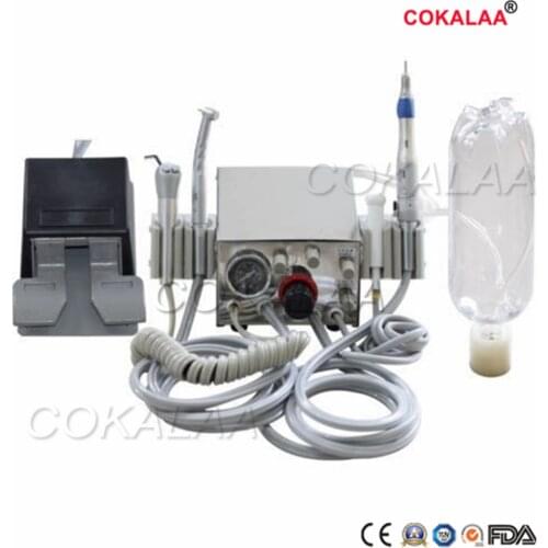 Portable Dental Lab two Turbine Air Compressor Unit 3 straw shape for dentist Handpiece tube 4 hole or 2 hole tube