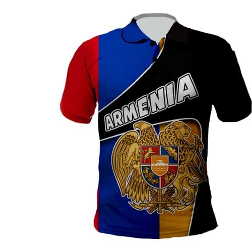 Armenia Lion Eagle Skull Country Map Flag 3D Full Printed Men Women Thin Polo Shirt Collar Short Sleeve Street Wear Casual Tee