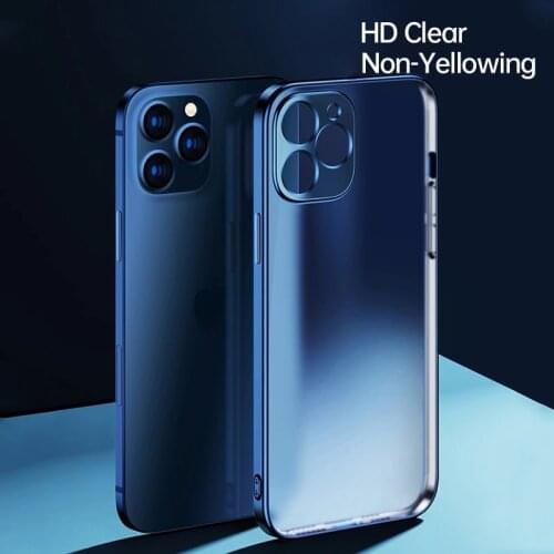 ILEPO Silicone Full Protection Phone Case For iPhone 12 Pro Max 12 Mini Plating Soft TPU Case Back Cover Coque Shell