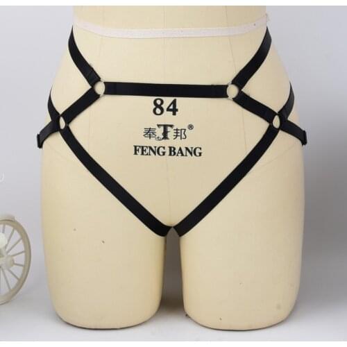 Body Harness Crop Top Cage Bra garter panties Bottom Panties Polyester Adjustable Size Pole Dance Costumes 90s garter panties