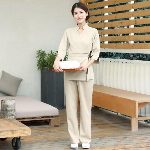 Beauty Salon Uniform Spa Female Fashion Work Clothing Hotel Reception Work Clothes Spa Uniform Sauna Foot Bath Uniforms AS185