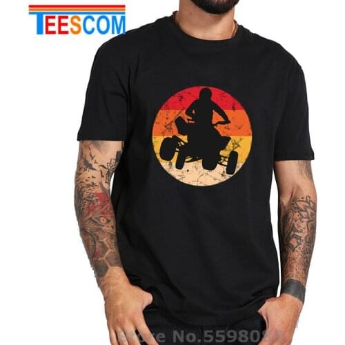 Vintage ATV 4 Wheeler T Shirt men Cool Man Silhouette Retro Quad T-Shirt Quad Motorcycle T shirts homme Quad Biker tshirt hombre