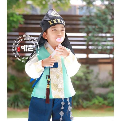 High-end Childrens Hanbok Boy Birthday One-year-old New Hanbok Korean Imported Fabric Clothing