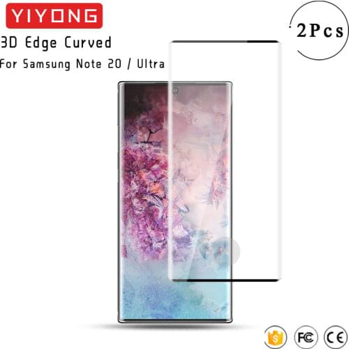 YIYONG 3D Curved Edge Glass For Samsung Galaxy Note 20 Ultra 10 Lite Tempered Glass Screen Protector For Samsung S21 Plus S20 FE