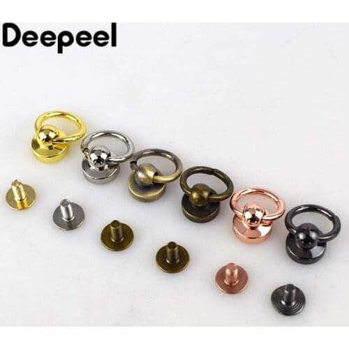 10/20pcs Deepeel Metal Bags Rivet Nail Buckle Swivel Screw Studs Button Handbag Chain Hanger Leather Craft Accessories F3-17