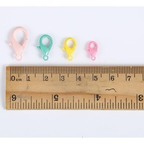 20pcs/lot Metal Colorful Painted Strong Loster Clasp Hooks Connector 12 14 16 21mm for DIY Key Ring Holder Jewelry Making Crafts