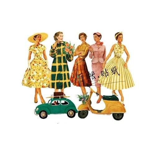 20pcs Retro and modern girls stickers DIY scrapbooking journal phone week album diary happy plan decoration stickers