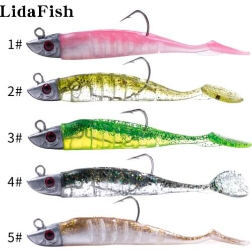 2021New15g/25g 3D Eye Bionic T-tail Soft Lure Saltwater/Freshwater High-quality Small Fish Bait 5 colors Available