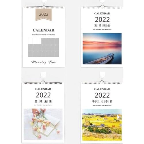 2022 simple household calendar clock-in plan wall hanging grid notepad