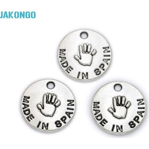 30PCS Tibetan Silver plated Made in Spain Charm Pendant Fit Making Necklace Bracelet Jewelry Accessories DIY 16mm