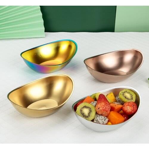 304 Stainless Steel Ingot Bowl Salad Bowl Dessert Snack Bowl Kimchi Bowl Western Creative Fried Food Bowl