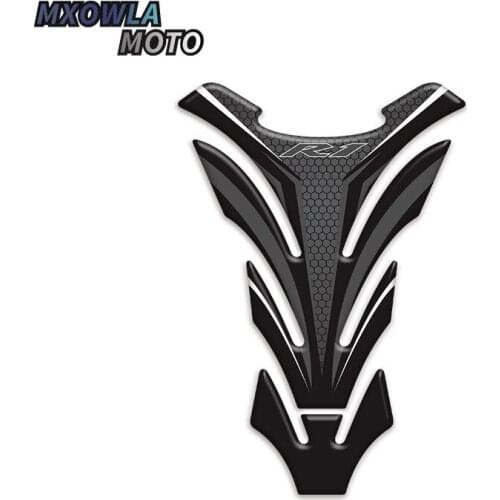 3D Resin Tankpad High Quality For R1 Raised Fuel Tank Pad Black Carbon Brazing Sticker Filler Decorative Protector