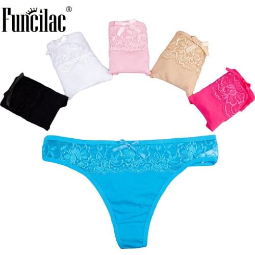 FUNCILAC Culotte Sexy Thongs String Femme Underwear Panties Women Brifes Underpants Tangas Women Sexy Erotic 5 pcs/Lot