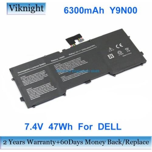 Li-Polymer Y9N00 Laptop Battery for Dell XPS12 9Q23 DELL XPS 13 XPS 13-L321X 3H76R 489XN C4K9V Y9N00 Battery 7.4V 6300mAh 47Wh