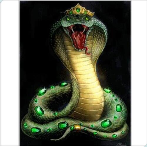 5D Full Diy Diamond Painting Mosaic Handmade Ferocious cobra snake Cross Stitch Diamond Embroidery home Decor gift NEW001