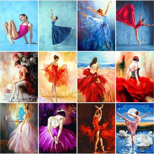 AZQSD Diamond Embroidery Ballet Dancer Mosaic Handmade 5D Diamond Painting Portrait Cross Stitch Rhinestone Home Decoration Gift