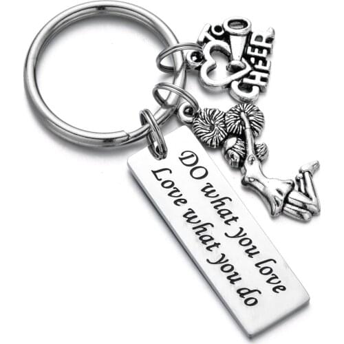 Do What You Love Inspiration Keychain Cheerleader Gymnastics Hairdresser Dancer Jewelry Gift for Girls