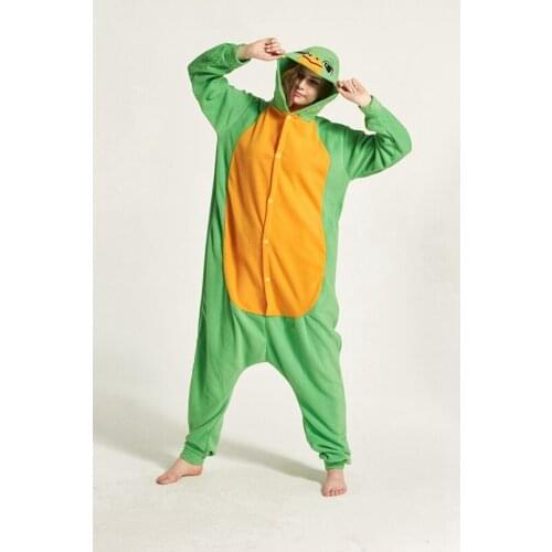 Turtle Animal Pajama Onesie Hoodie For Adult Women Men Pyjama Pijama Halloween Holiday Sleepwear Fleece Full Length
