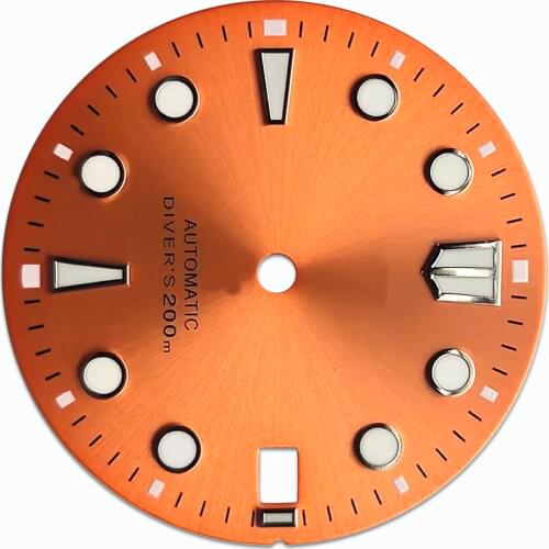 Watch dial Vintage Sun Pattern dial 28.5mm suitable for nh36 dial Green Luminous C3 Repair Parts