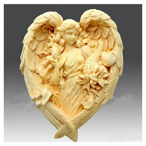 Hot sale flower /girl angel modelling silicone soap mold fondant Cake decoration mold Angel wings Handmade soap mold