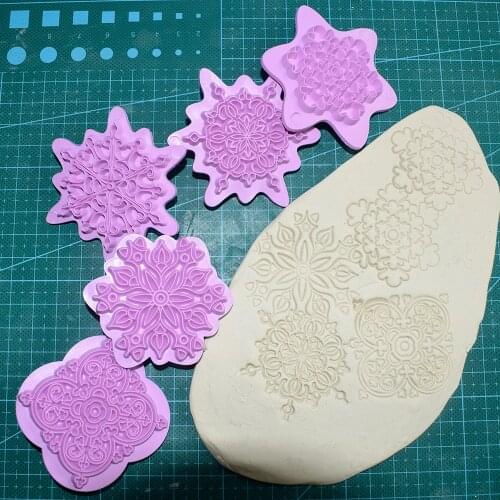 Mandala Dotting Tools Diy Stamp Embossing Sculpting Tools Die Plastic Polymer Clay Texture Sheets Stamps Sculpture Tool