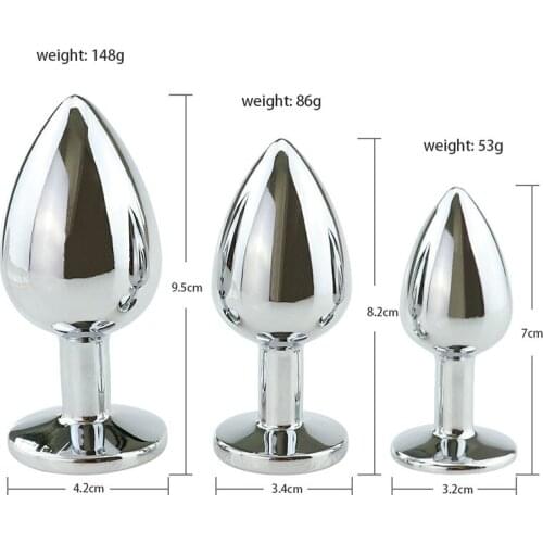 Metal Anal Sex Toys Beads Crystal Jewelry Decoration Heart Backyard Plug Butt Plug Stimulator Anal Sex Toys Prostate Massager