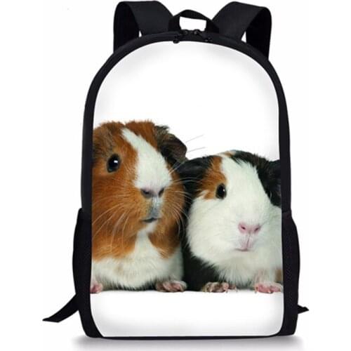Cute Hamster School Bags Schoolbags For Children Kids Teen Girl Boy Book Bag Casual Backpack Large Guinea Pig Laptop Rucksack