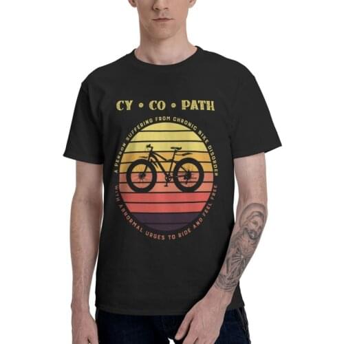 Male Vintage Cycopath Cyclist MTB T-Shirt Graphic Mountain Bike RMX Biking Lover Tshirt Short Sleeve T Shirt Homme Cotton Tee